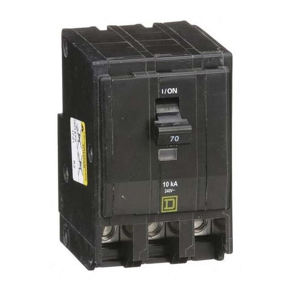 Square D Circuit Breaker,70A,Plug In,120/240V,3P QO370