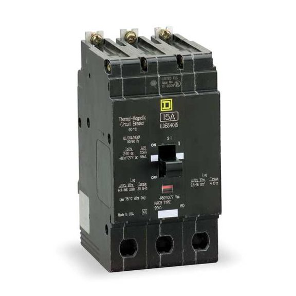 Square D Circuit Breaker,80A,Bolt On,277/480V,3P EDB34080
