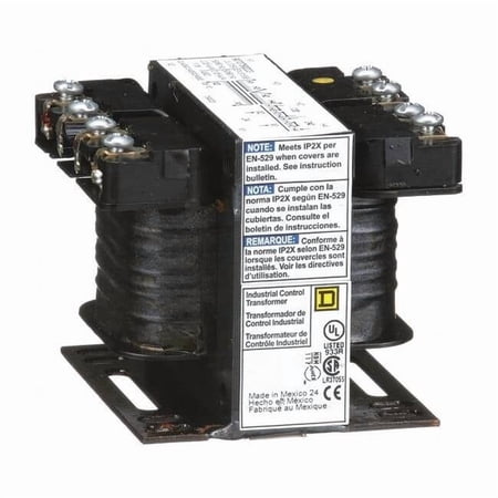 Control Transformer, 50 VA, Not Rated, 24V AC, 120/240V AC 9070T50D23