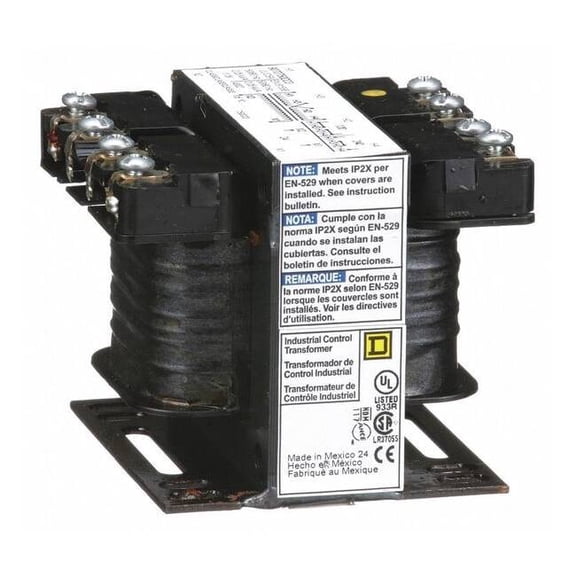 Square D Control Transformer, 50 VA, Not Rated, 24V AC, 120/240V AC 9070T50D23
