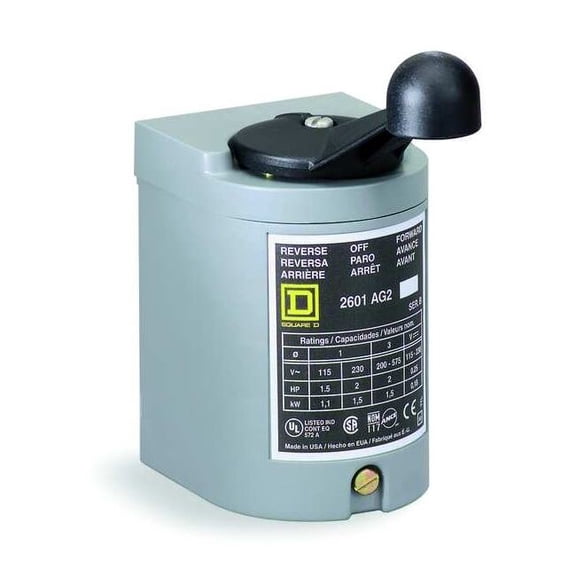 Square D Switch,Drum Reversing,Plastic Handle 2601BW1