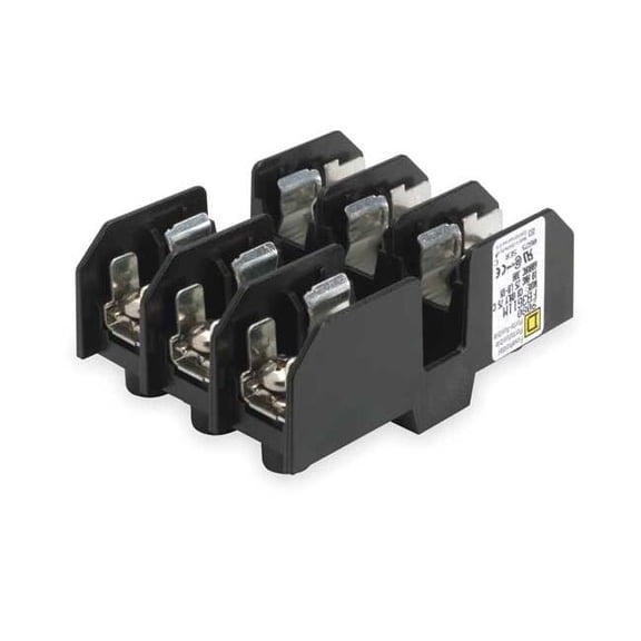 Open Fuse Block, M UL Class, 600V AC/DC Volt Rating, 3 Poles, Wire Leads 9080FB3611M