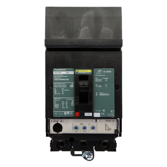 Square Electrical - Square D HDA36060U33X Circuit Breaker, H-Frame, Micrologic 3.2S Trip, 3-Pole, 600V, 60A