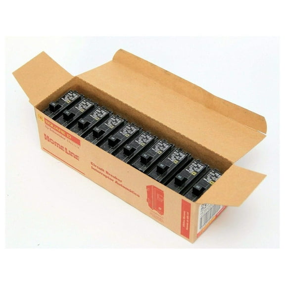 Square D HOM120 Circuit Breaker 20A 120-240V - 10 Pack | Single Pole | Electrical Panel Breakers | Replacement Breakers | Home Electrical