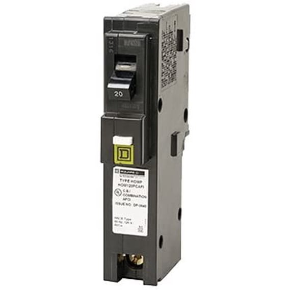 Square D - HOM120PCAFIC Homeline Circuit Breaker, 20-Amp, 120V, 1-Pole ...
