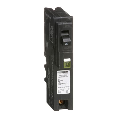 Square D HOM120PCAFIC Homeline Circuit Breaker, 20Amp, 120V, 1Pole