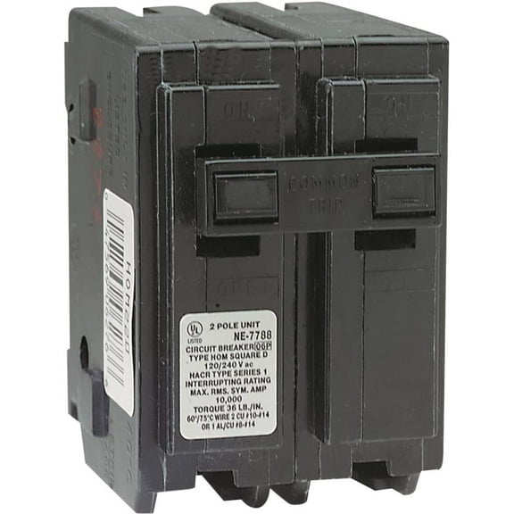 Square D Homeline 15A Double-Pole Standard Trip Circuit Breaker HOM215CP