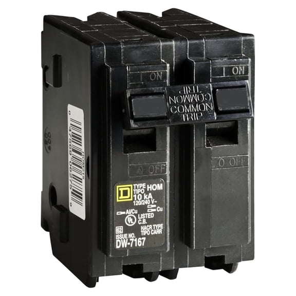 Square D HOM230 Circuit Breaker 30 Amp 120/240V - 2 Pole Homeline Miniature Breaker; Electrical Panel Replacement Part; 30A HOM230 for Home Electrical Systems