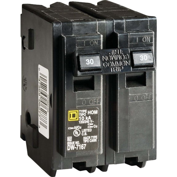 Square D Homeline 30A Double-Pole Standard Trip Circuit Breaker HOM230C