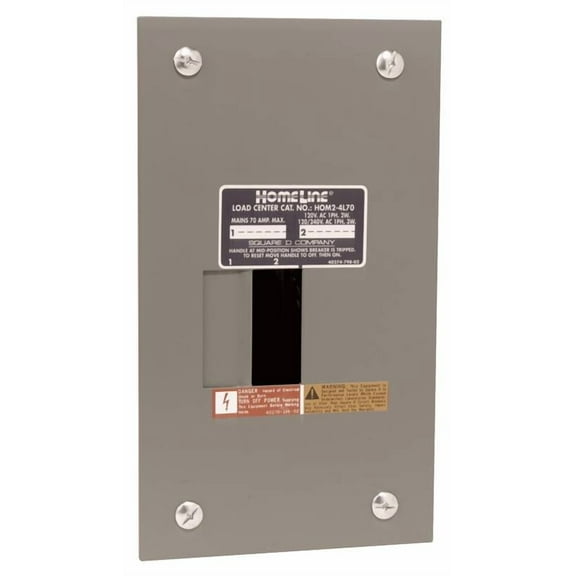 Square D Homeline 70A 2-Space 4-Circuit Indoor Main Lug Flush Mount Load Center