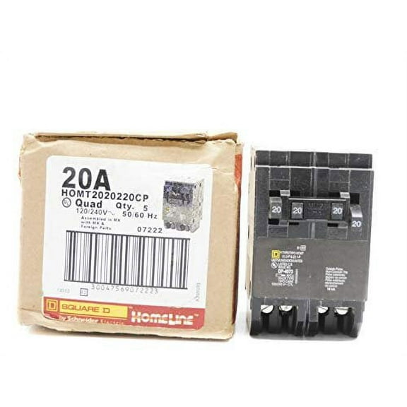 Square D Circuit Breaker HOMT2020220CP - 20A 120/240V - Pack of 5