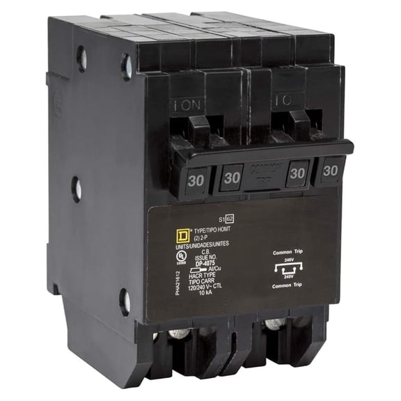 Square D - HOMT230230CP Tandem Quad Circuit Breaker, Black
