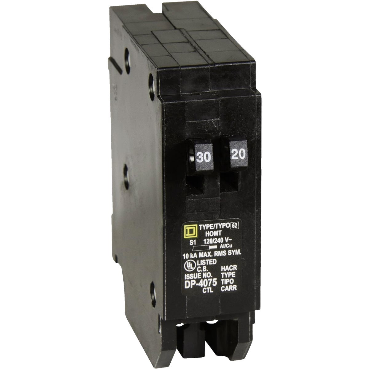 Square D - HOMT3020CP Homeline 1-30-Amp 1-20-Amp Single-Pole Tandem Circuit Breaker