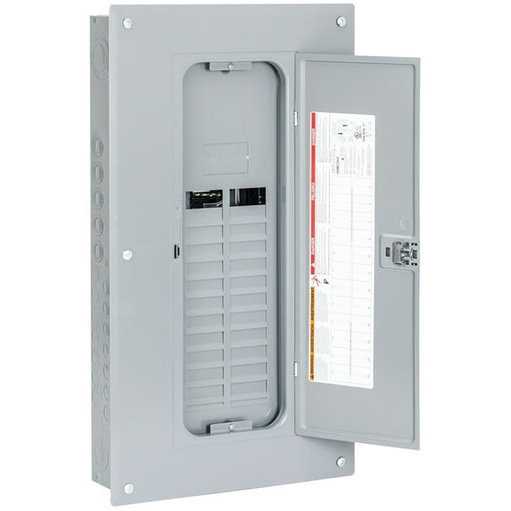 Square D Homeline HOM2040L125PC Load Center, 125 A, 20 -Space, 40 -Circuit, Main Lug, NEMA 1 Enclosure, Gray