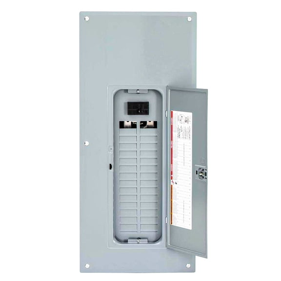 Square D Homeline 100 Amp 30-Space 60-Circuit Indoor Main Breaker Load Center with Plug-On Neutral & Cover  120/240V Residential & Light Commercial Pane