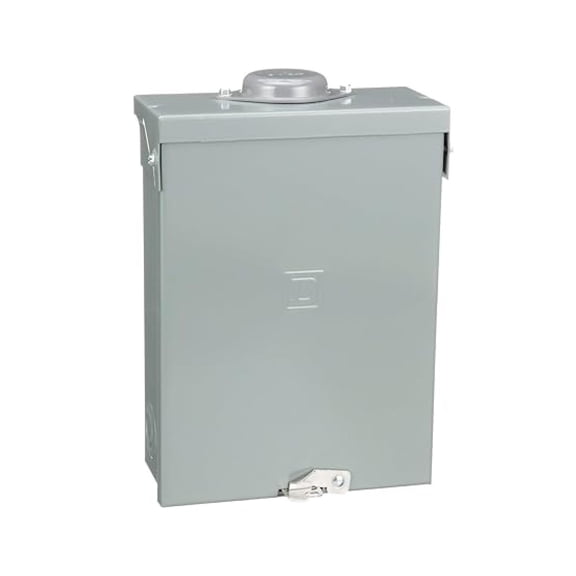 Square D by Homeline 100 Amp Outdoor Main Lug Load Center, Circuit Breaker Box, 6-Space 12-Circuit, 120/240 VAC, UL Listed, Rainproof NEMA 3R Enclosure (HOM612L100RBCP)