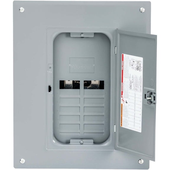 Square D Homeline HOM816L125PC Load Center, 125 A, 8 -Space, 16 -Circuit, Main Lug, NEMA 1 Enclosure, Gray
