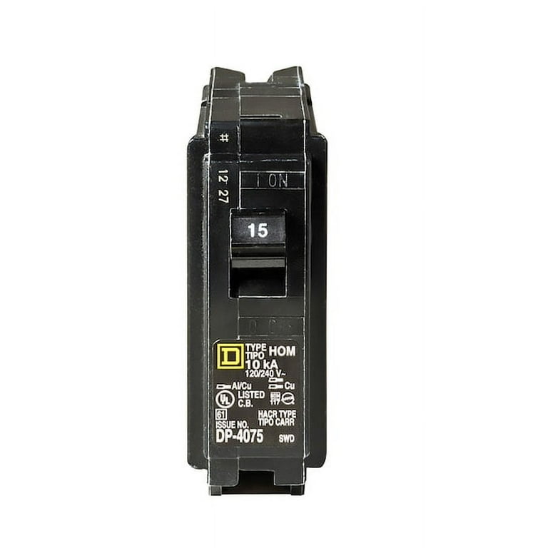 Square D Homeline 15-Amp 1-Pole Standard Trip Circuit Breaker Square D Homeline 15-Amp 1-Pole Standard Trip Circuit Breaker