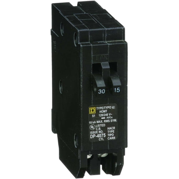Square D Homeline 30A/15A Twin Single-Pole Standard Trip Tandem Circuit Breaker