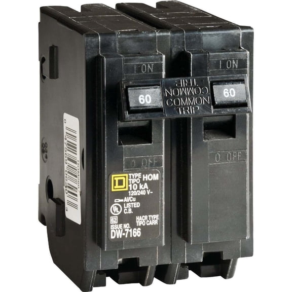 SQUARE D BY SCHNEIDER ELECTRIC Homeline 60-Amp Double-Pole Circuit Breaker HOM260C