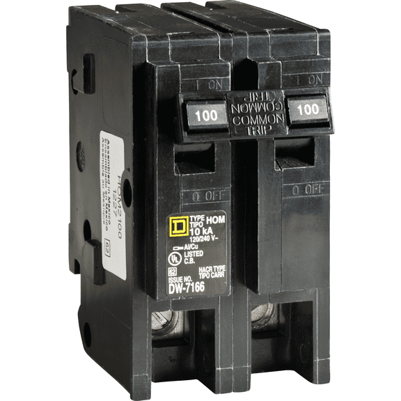 Square D Homeline Double-Pole Main Breaker - Pack of 4  Indoor & Outdoor Use, NEC-Compliant