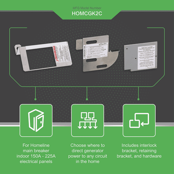 Square D Homeline Indoor Generator Interlock Kit - Pack of 2 Residential Use, Standard Application
