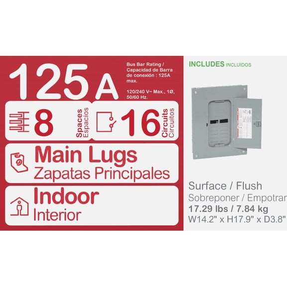 Square D Homeline Indoor Main Lug Plug-on Neutral Load Center - Pack of 6 Residential Use, Standard Application