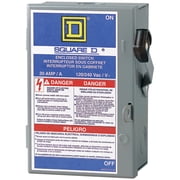 Square D - L211N 30 Amp 120/240-Volt Two-Pole Indoor Light Duty Fusible Safety Switch with Neutral,Gray