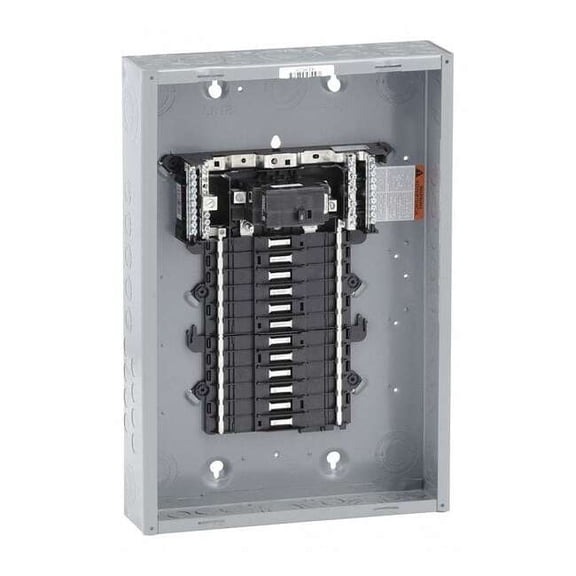 Square D Load Center,100A,CB,1 Phase,24 Spaces QO124M100P