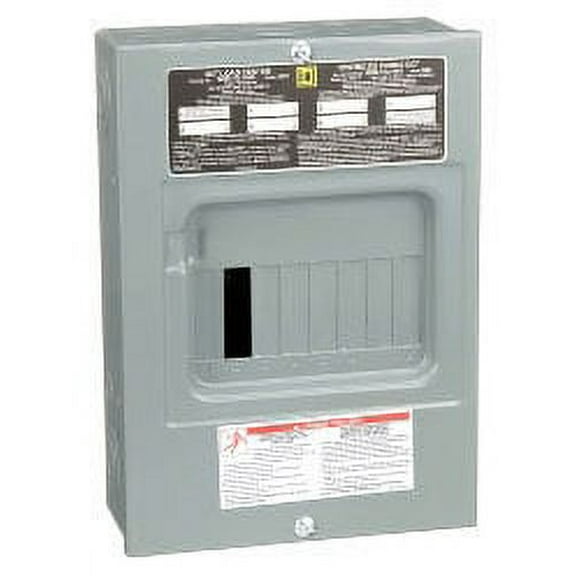 Square D Load Center, 6 Spaces, 100A Amps, 120/240V AC QO612L100S