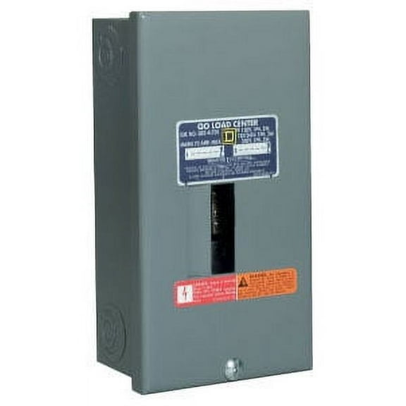 Square D Load Center, 2 Spaces, 70A Amps, 120/240V AC QO24L70S