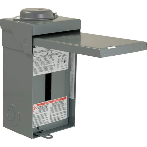 Square D Main Lug Load Center - 70 Amp, 2 Space, Outdoor Electric Sub Panel Box Home & Garage Storage, Stackable Design