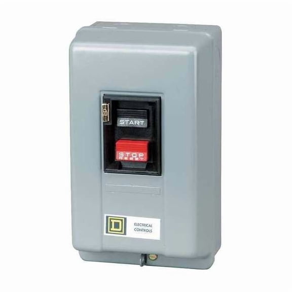 Square D Manual Motor Starter, NEMA 1P, 2 P, 1 Phase, Push Button, 30 A 2510MCG2