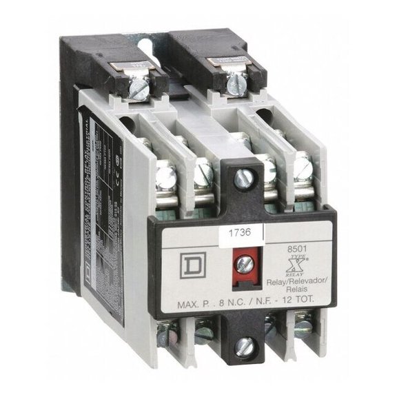 Square D NEMA Control Relay,8NO,120VAC,10A 8501XO80V02