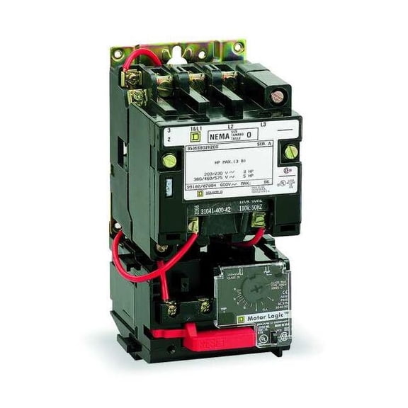 NEMA Magnetic Motor Starter, Non-Reversing, 1NO, 208V AC, 3 P, Screw Clamp