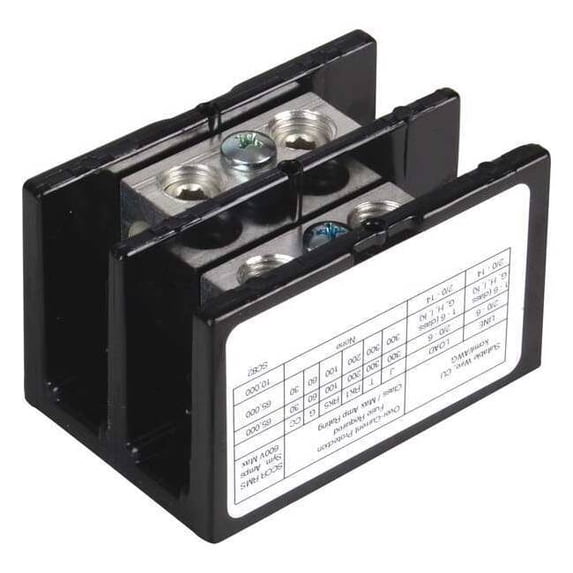 Power Distribution Block, Open, 2 Pole, 175 A Copper, 600 V AC/DC, Surface Mount