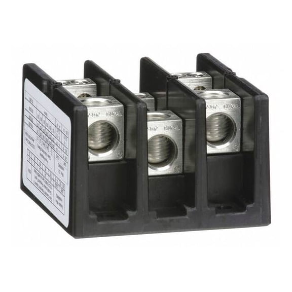 Power Distribution Block, Open, 3 Pole, 175 A Copper, 600 V AC/DC, Surface Mount