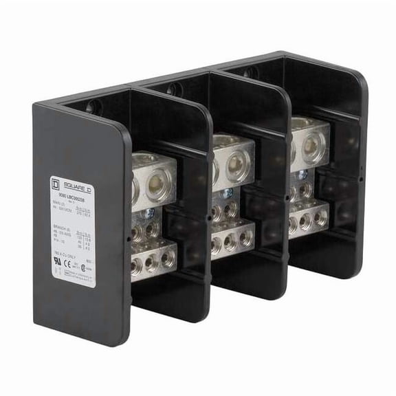 Power Distribution Block, Open, 3 Pole, 760 A Copper, 600 V AC/DC, Surface Mount