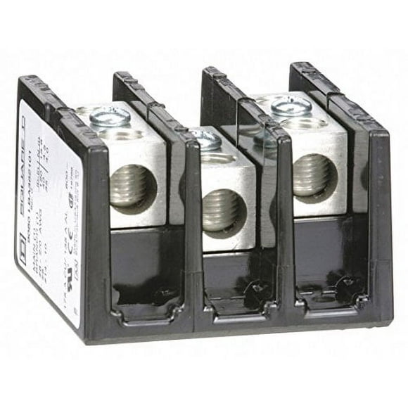 Square D Power Distribution Block, 175 Max. Amps, Number of Poles: 3, Primary Wire Range (AWG): 14 to 2/0 AWG