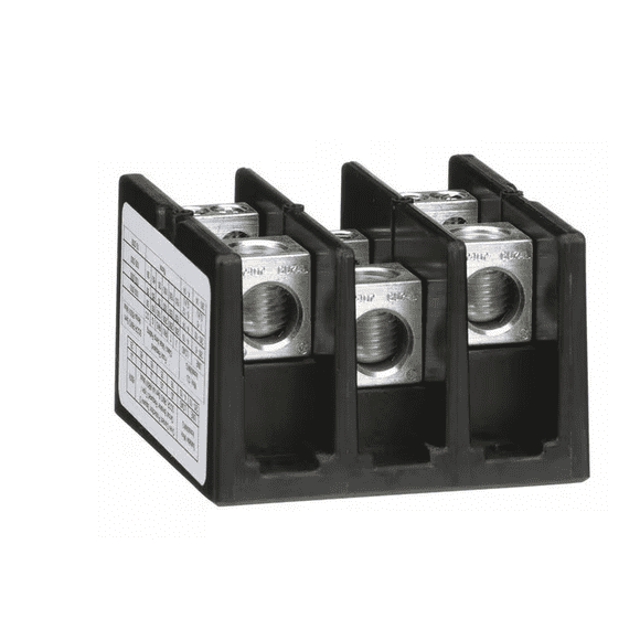 Square D Power Distribution Block 175A 3 Pole 4 Circuit 600V Surface Mount Copper Aluminum Lug
