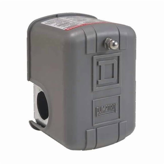 Pressure Switch, Standard/Reverse, DPST, 1 Ports, 1/4" FNPS, 4 to 45 psi Range, Polypropylene
