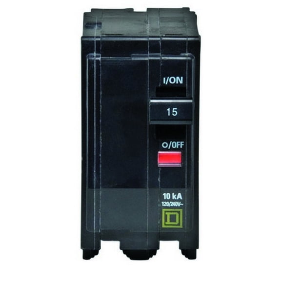 Square D QO 15 amps Plug In 2-Pole Circuit Breaker Indoor & Outdoor Use, NEC-Compliant