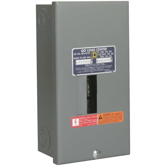 Square D QO 70A 2-Space 4-Circuit Indoor Main Lug Load Center QO24L70SCP