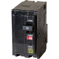 Square D QO220CP Type QO Standard Circuit Breaker, 120/240 VAC, 20 A, 2 P, 10 kA