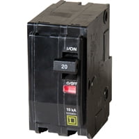 Square D QO220CP Type QO Standard Circuit Breaker, 120/240 VAC, 20 A, 2 P, 10 kA