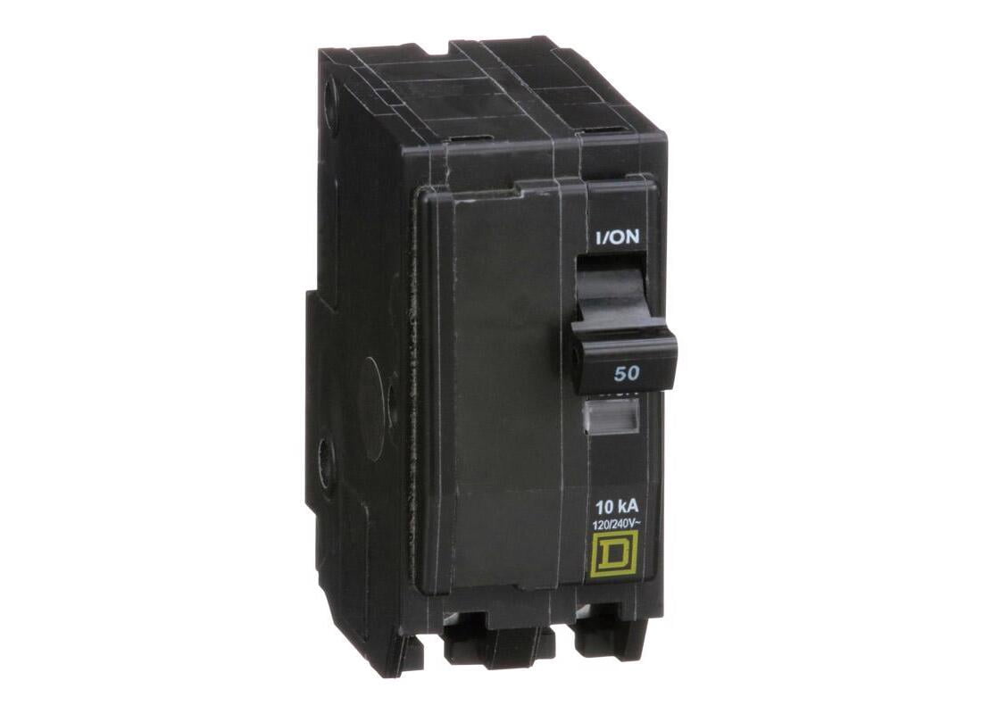 Schneider Square D QO 50 Amp Double Pole Circuit Breaker QO250CP - 2-Pole - Black  Indoor & Outdoor Use, NEC-Compliant