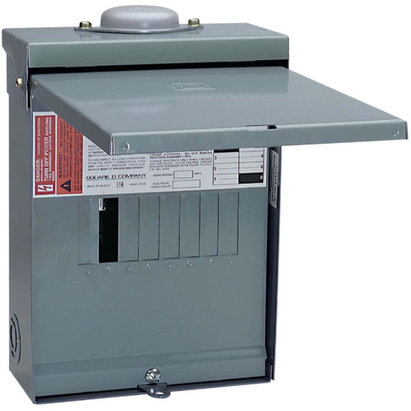 Square D QO 100A 6-Space 12-Circuit Raintight Main Lug Load Center QO612L100RBCP