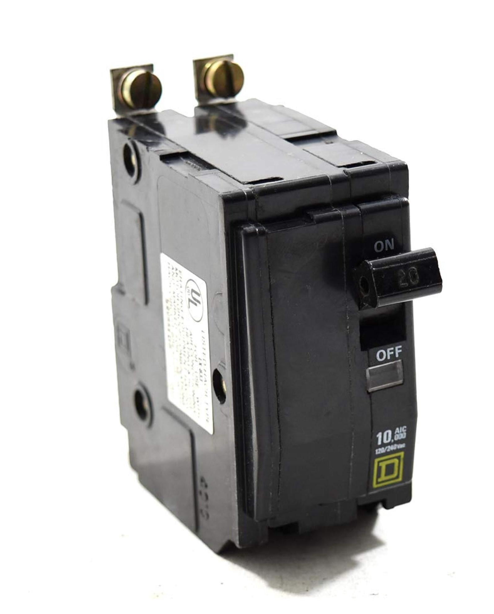 Square D QOB220 Bolt On Circuit Breaker 2P 20 Amp 120/240Vac/48Vdc