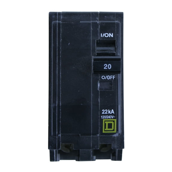 Square D Circuit Breaker,20A,Bolt On,120/240V,2P QOB220VH