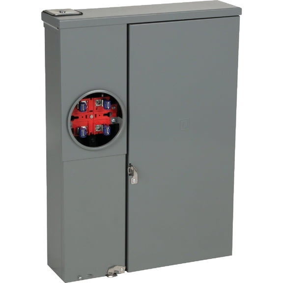 Square D - SC816F200PS Homeline 200 Amp 8-Space 16-Circuit Outdoor Surface Mount Solar-Ready Combination Meter Socket and Main Breaker Load Center